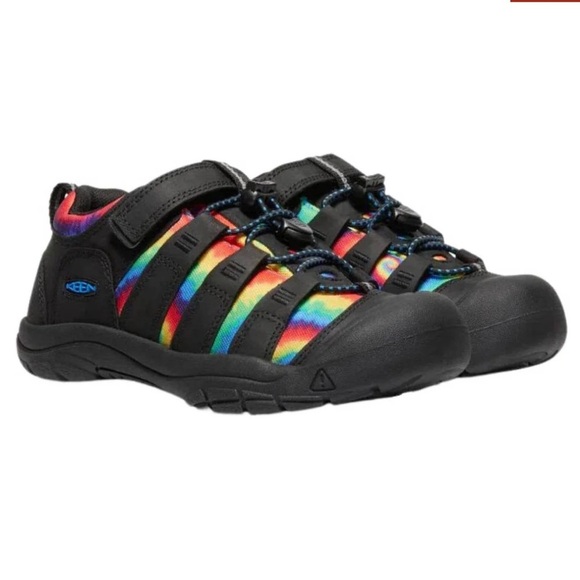 KEEN BIG KIDS' NEWPORT SHOE - BLACK/ORIGINAL TIE DYE - Picture 3 of 12